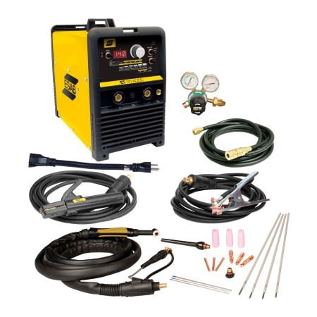 Esab Welding & Cutting ESAB® ET 141i AC/DC TIG/STICK Welder Package, 120V, 140A, Single Phase, 13' Cable, Yellow W1006311